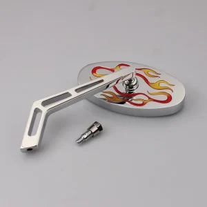 Mirror rear view mirror chopper left universal cat eye flames M10 thread Angebot