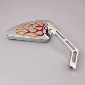 Specchio retrovisore chopper destro fiamme universali filettatura M10 Meistverkauft