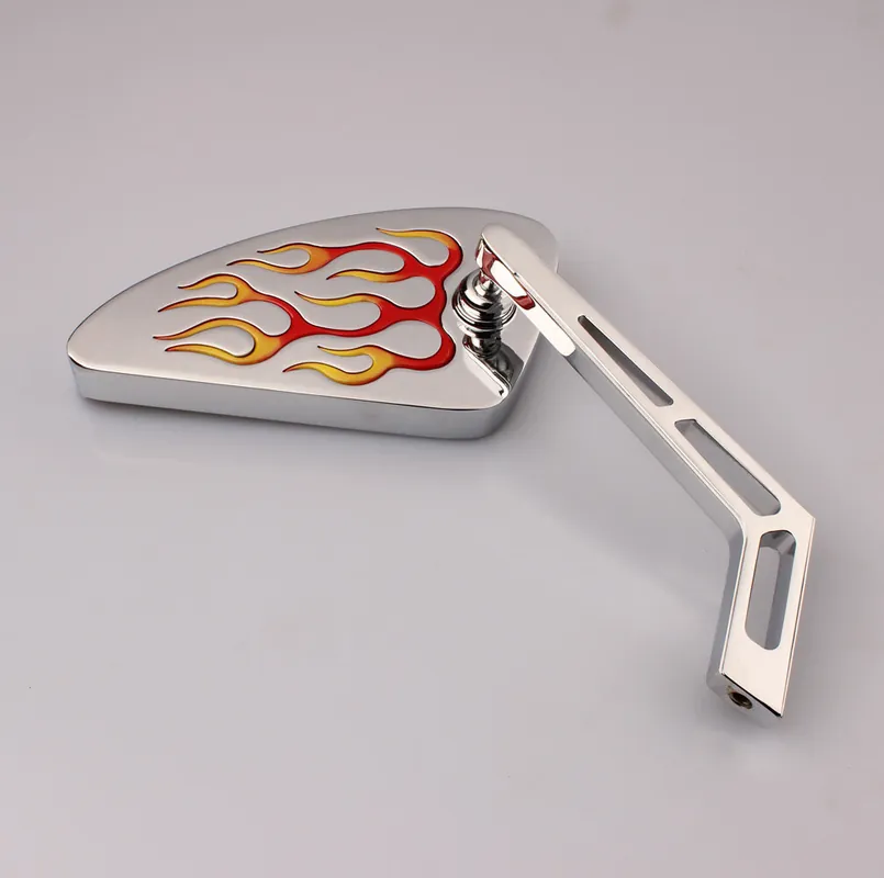 Must-Have Espejo retrovisor chopper derecho llamas universales rosca M10
