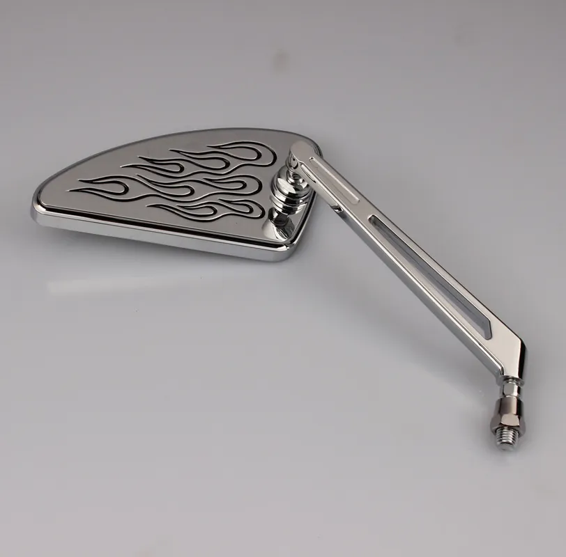 Sofort Bestellen Spiegel Rückspiegel Chopper rechts universal schwarze Flammen M10 Gewinde