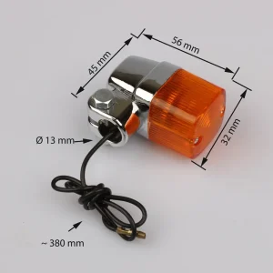 Mini Clignotant court en aluminium chromé UNIVERSEL 12V 23W Geprüft