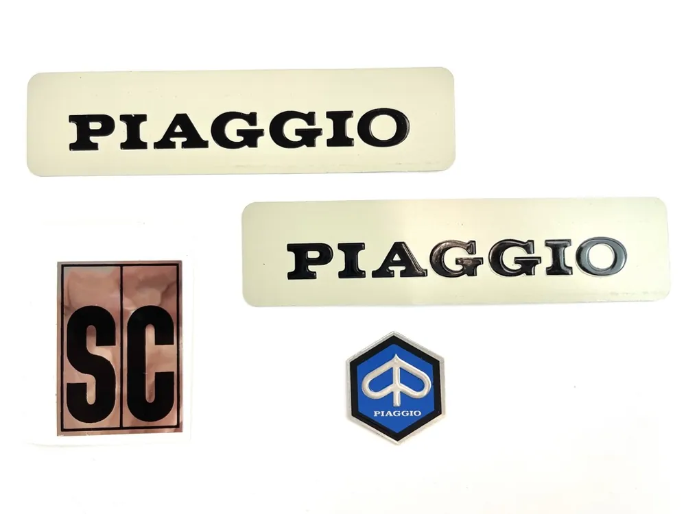 4tlg. Set Piaggio Vespa Ciao SC Aufkleber - Emblem Aluminium Neue Ware