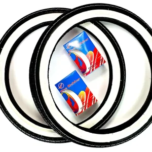 Piaggio Ciao PX SC 16 Zoll SET 2 Weißwand Reifen Schlauch 2.25 2 1/4 x 16 Kenda Highlight