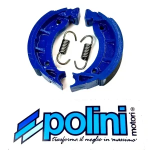 Direktkauf Bremsbacken POLINI 90x18mm Racing blau Set mit 2 Federn Bremsbeläge für Piaggio Ciao Boxer Bravo Si