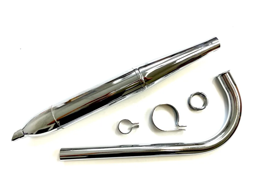 Zertifiziert Simson Spatz SR1 SR2 SR 2E kurzer Schalldämpfer 500mm Auspuff Set mit Krümmer 400mm Auspufftopf