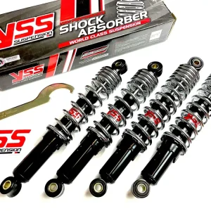 Top-Preis YSS HQ ÖLDRUCK Stoßdämpfer SET schwarz/chrom 300/320 für Simson Schwalbe KR51