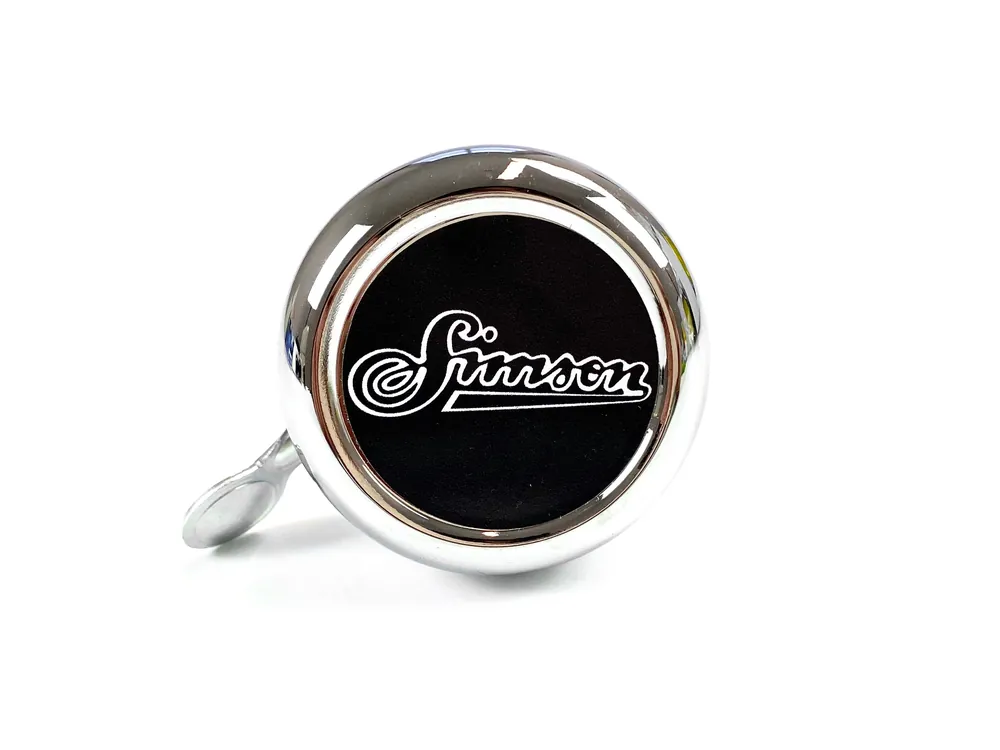 Schneller Versand Klingel / Schelle chrom - mit Simson Logo