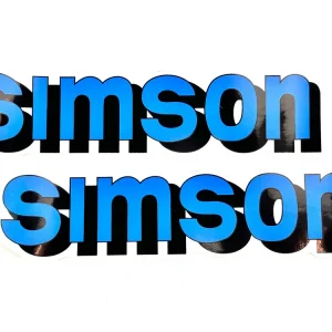 Abverkauf 2 x Tank Aufkleber blau Folie Simson S51 Schriftzug Mokick Tankaufkleber