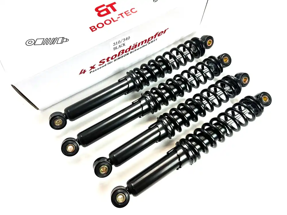 Must-Have 4x Simson KR51 Stoßdämpfer 310 / 340 schwarz für Schwalbe standard Höhe BOOL-Tec