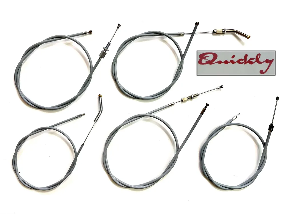 5tlg. Set Bowdenzüge grau NSU Quickly Gaszug Bremszug Kupplungszug Schaltzug Dekozug Must-Have