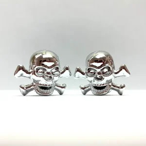 2 Ventilkappen Totenkopf Skull & Bones mit gekreuzten Knochen Kostenloser Rückversand