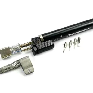 Gas Lötkolben Silverline SET mit 4 Lötspitzen 195mm Bestseller