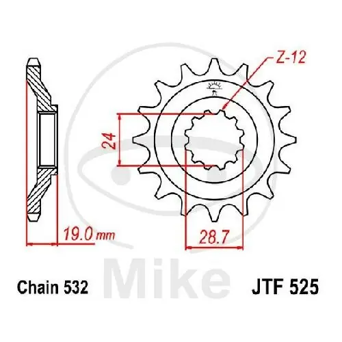Zertifiziert Piñón 17 Dientes División 532 para Kawasaki ZX-10 1000 B Tomcat
