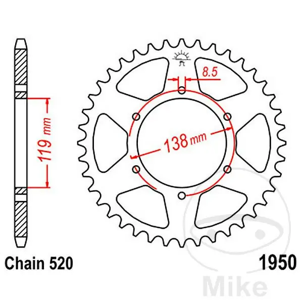 Abverkauf Piñón48 dientes paso 520 119 / 138 para Husaberg FC 400 501 600 Cross FE 600 E