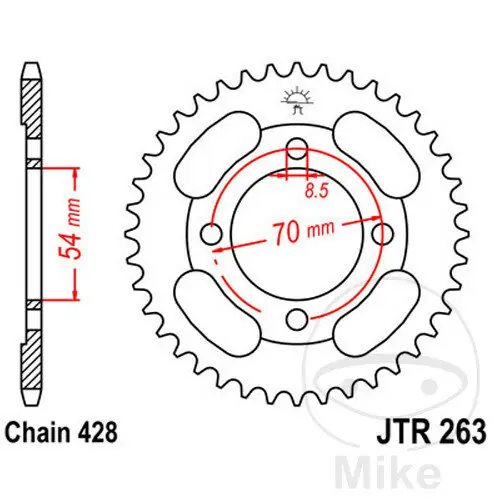 Abverkauf Kettenrad34 Zähne Teilung 428 054 / 070