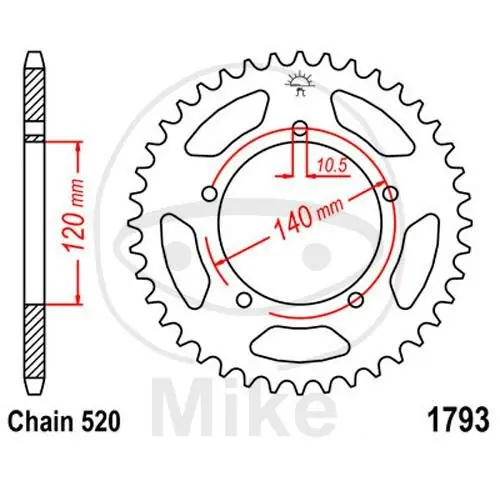 Abverkauf Pignon de chaîne43 dents pas 520 120 / 140