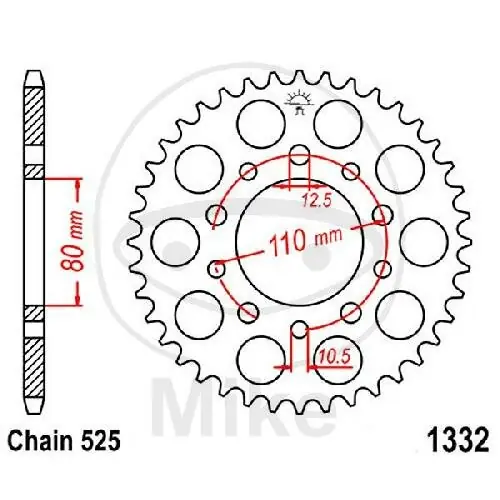 Abverkauf Kettenrad42 Zähne Teilung 525 080 / 110