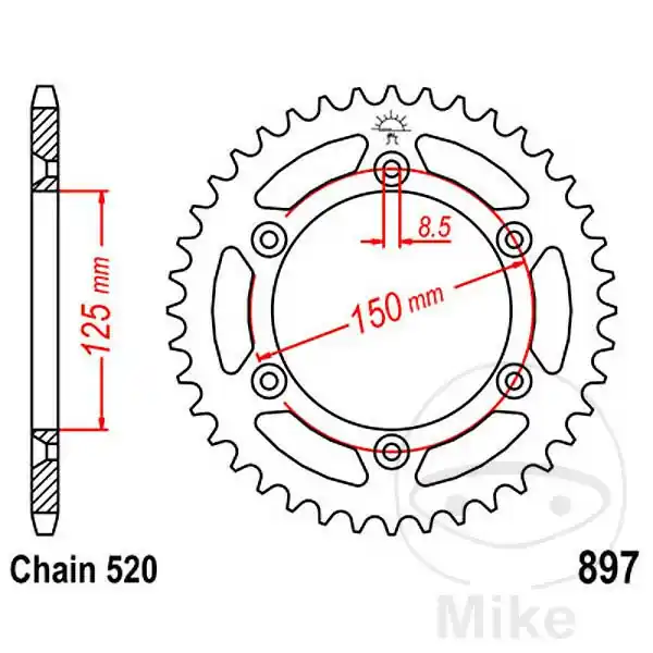 Zertifiziert Pignone42 denti passo 520 125 / 150