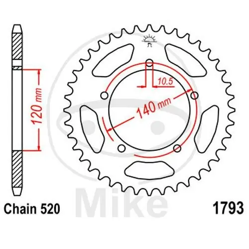 Preis Gesenkt Kettenrad42 Zähne Teilung 520 120 / 140