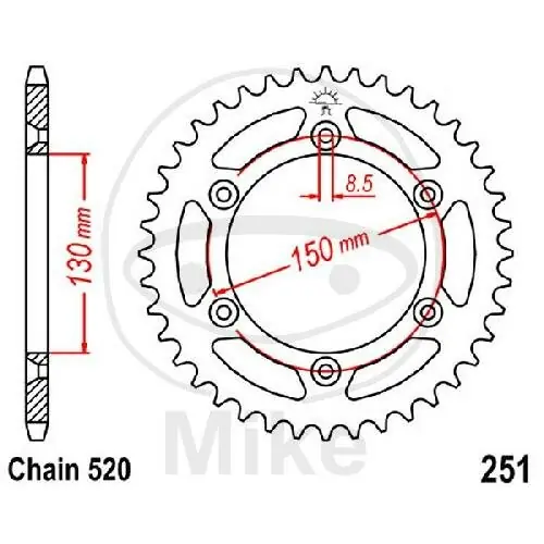 Kettenrad48 Zähne Teilung 520 130 / 150 Echt