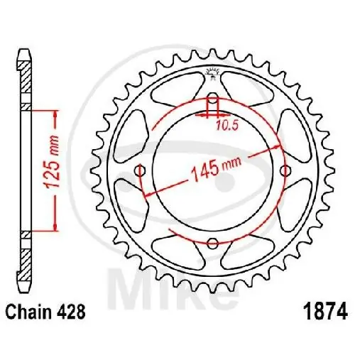 Kettenrad56 Zähne Teilung 428 125 / 145 Solange Der Vorrat Reicht