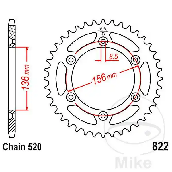 Preisknaller Sprocket47 teeth pitch 520 136 / 156