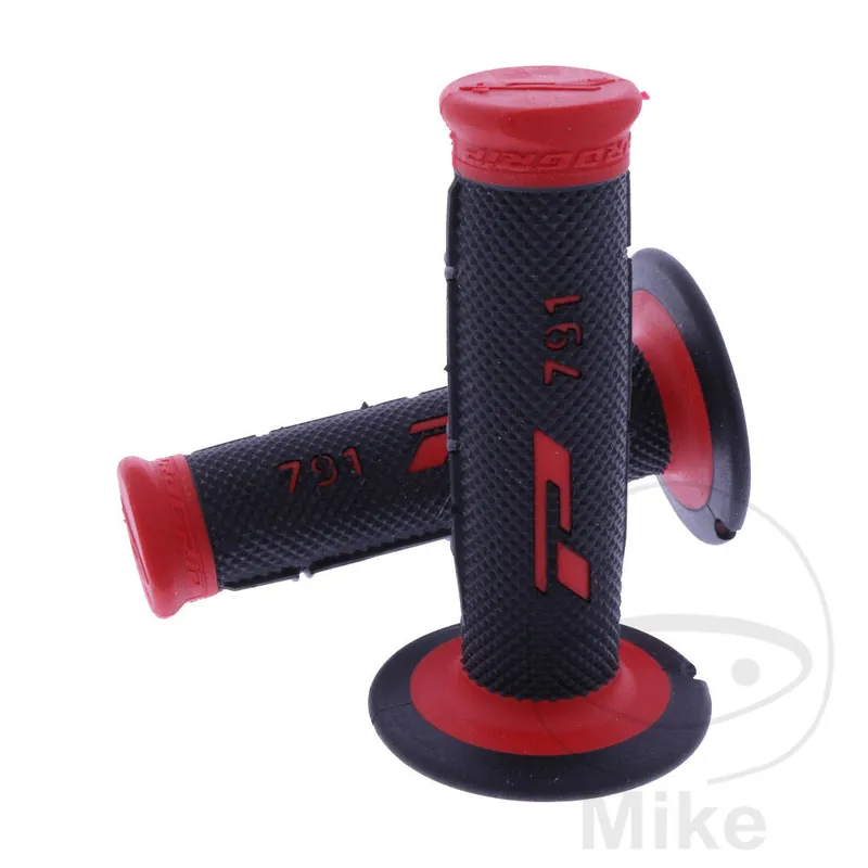 Neu Im Sortiment Juego de Gomas para Puños PROGRIP 791 Cross rojo/negro Diámetro 22/25 mm 115 mm